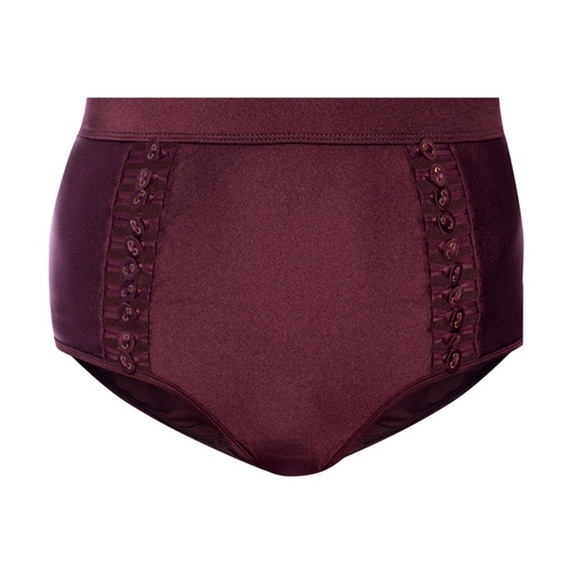 ZIMMERMANN JUNIPER BUTTON EMBELLISHED BIKINI BOTTOM HIGH WAIST SIZE 0 MULBERRY - Picture 3 of 10